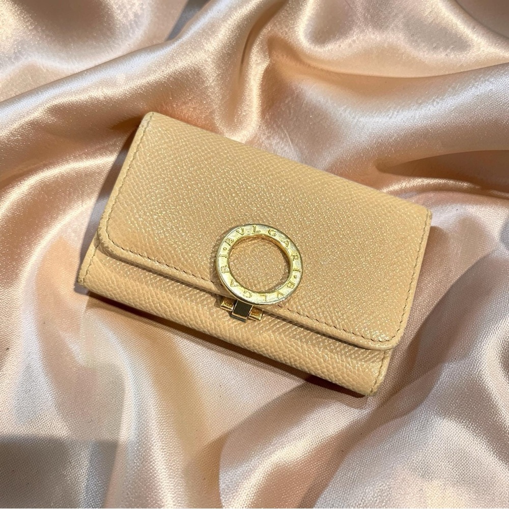 Vintage BVLGARI Leather Key holder - pink interior - pre loved